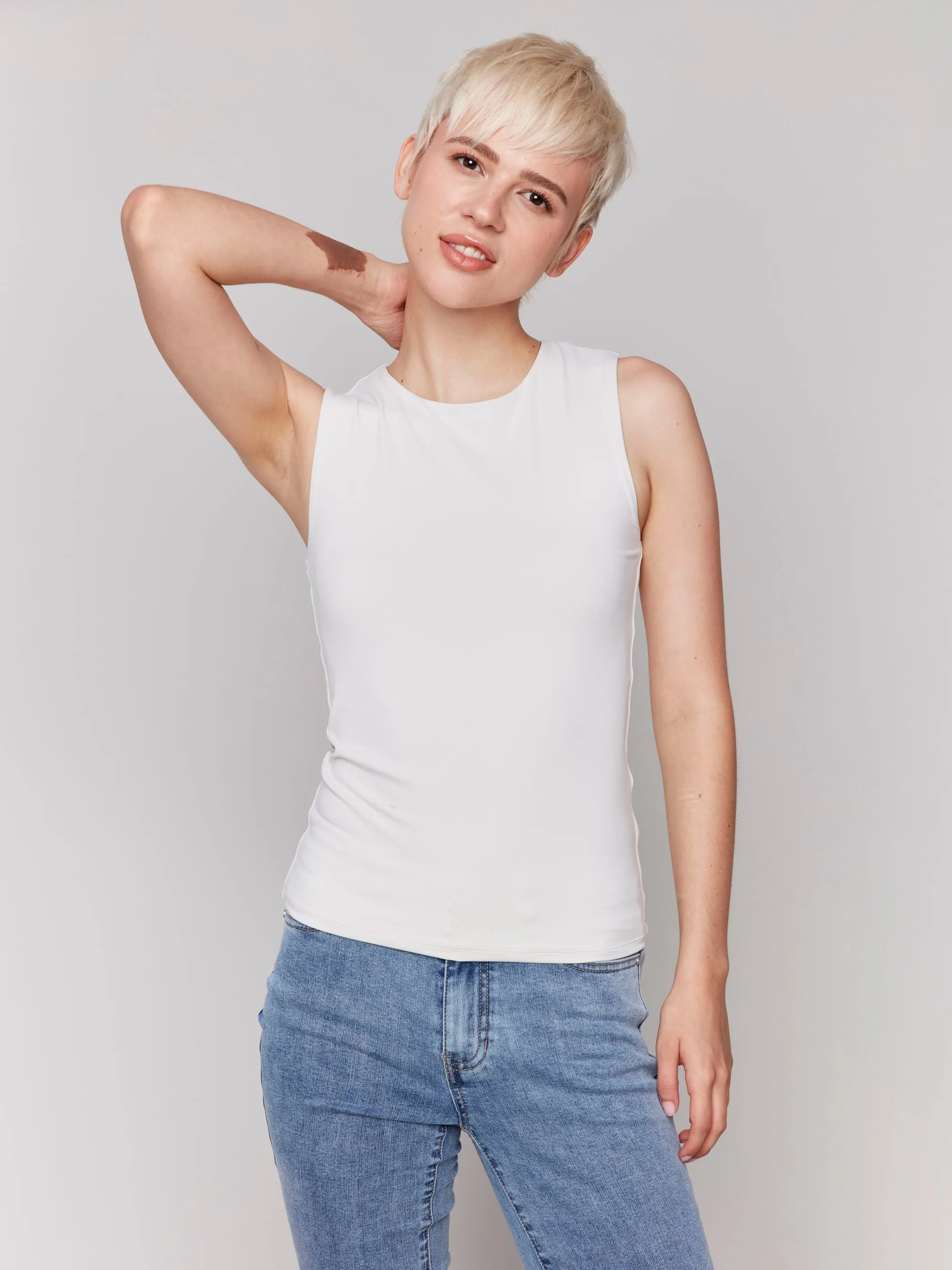 Sleeveless Super Stretch Top - Natural