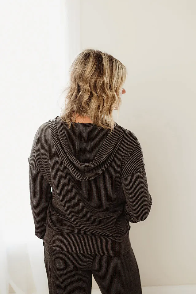Solid Rib Hoodie