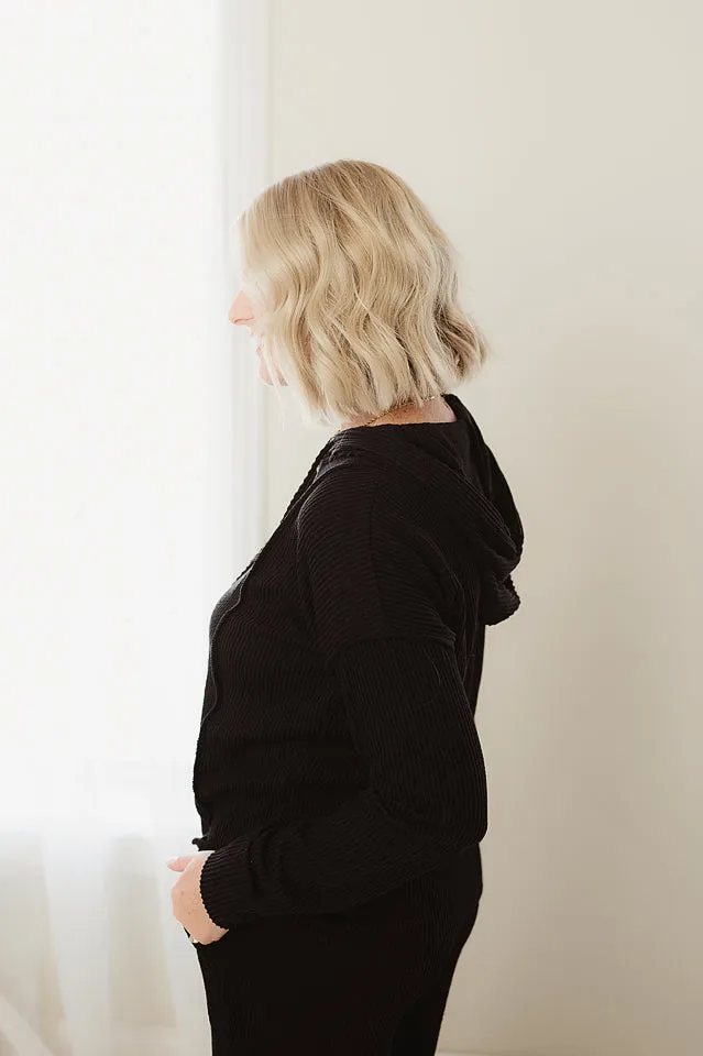 Solid Rib Hoodie