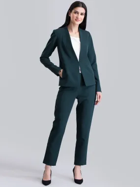 Stylish Hook Closure Jacket - Green