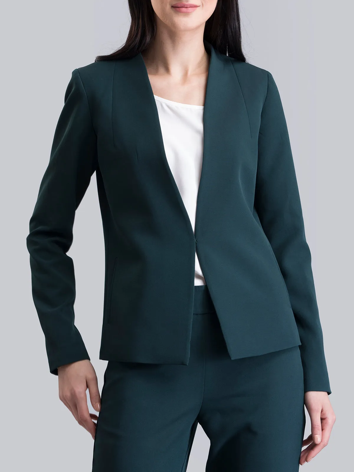Stylish Hook Closure Jacket - Green