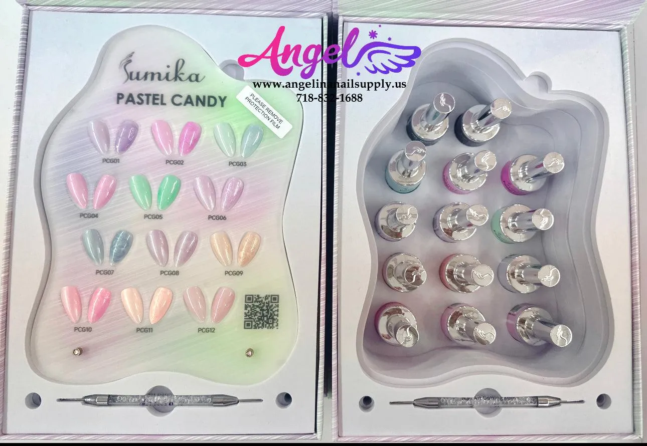 Sumika Pastel Candy Gel Set 12 Color 1 Base 1 Top 1 Dotting Tool