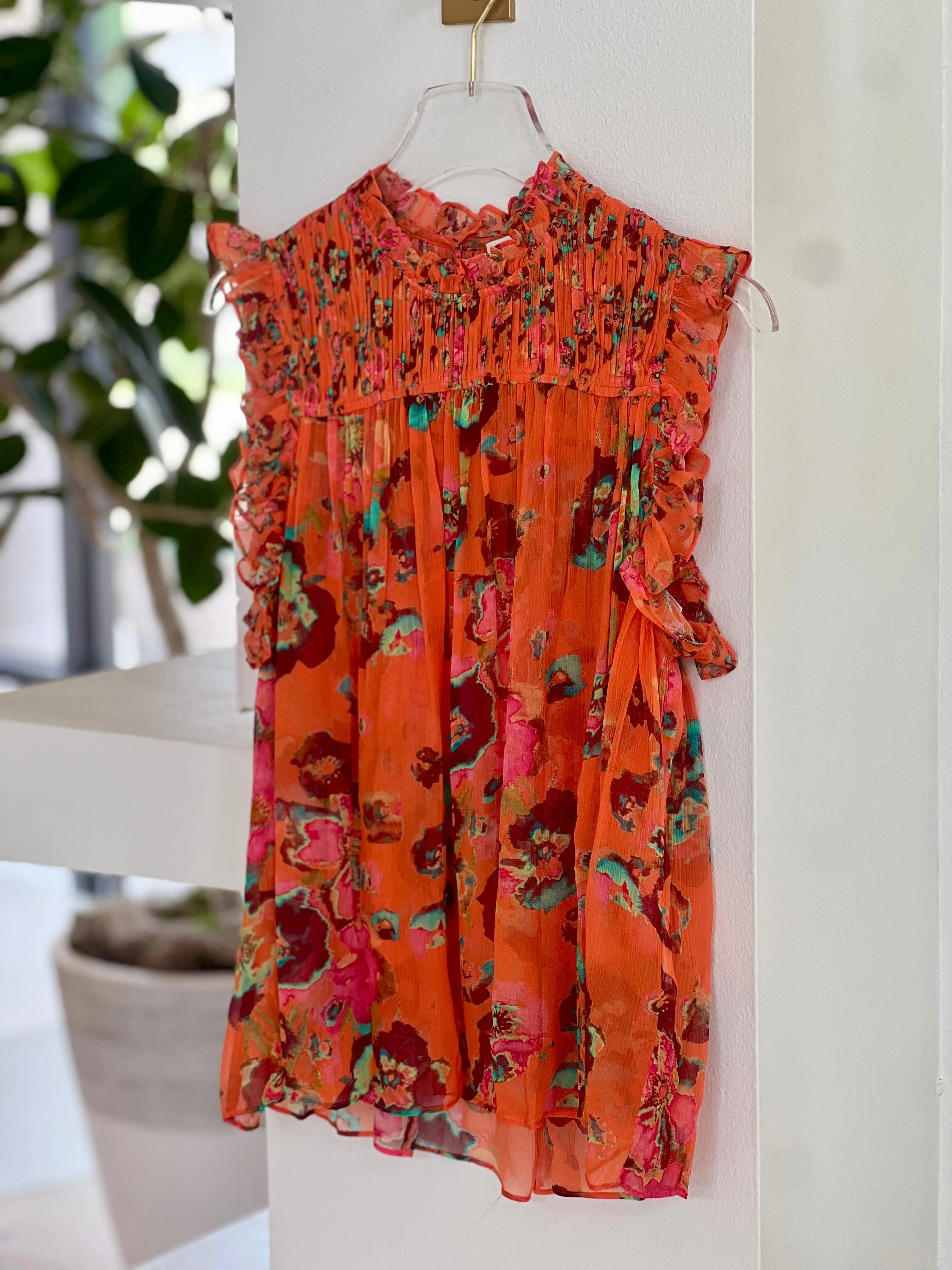 Ul240216 Ulla Johnson Orange Begonia Blouse