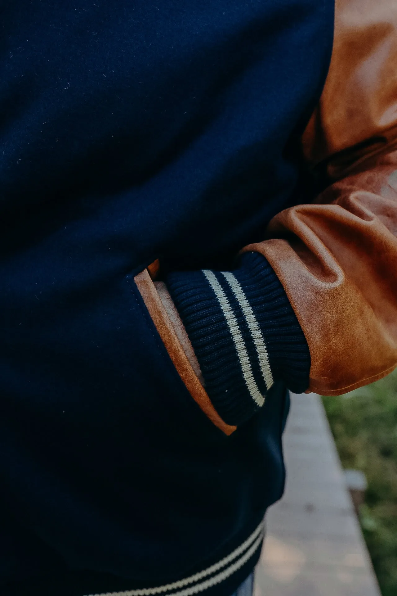 Varsity Jacket -Dark Navy / Antique Rust