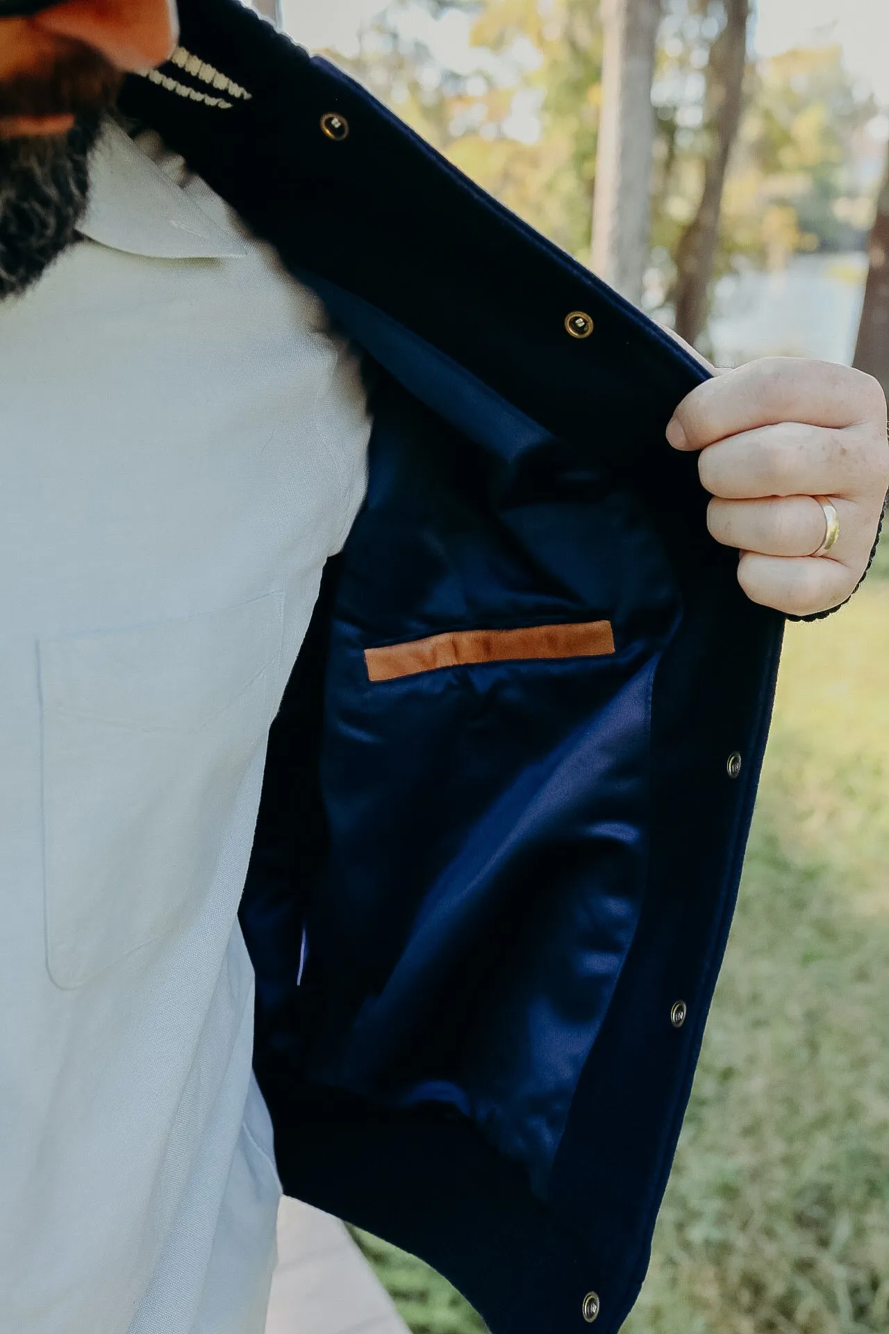 Varsity Jacket -Dark Navy / Antique Rust