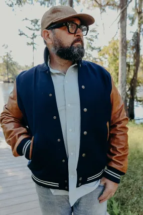 Varsity Jacket -Dark Navy / Antique Rust
