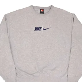 VINTAGE NIKE SPELLOUT SWOOSH GREY SWEATSHIRT 1990S SIZE LARGE