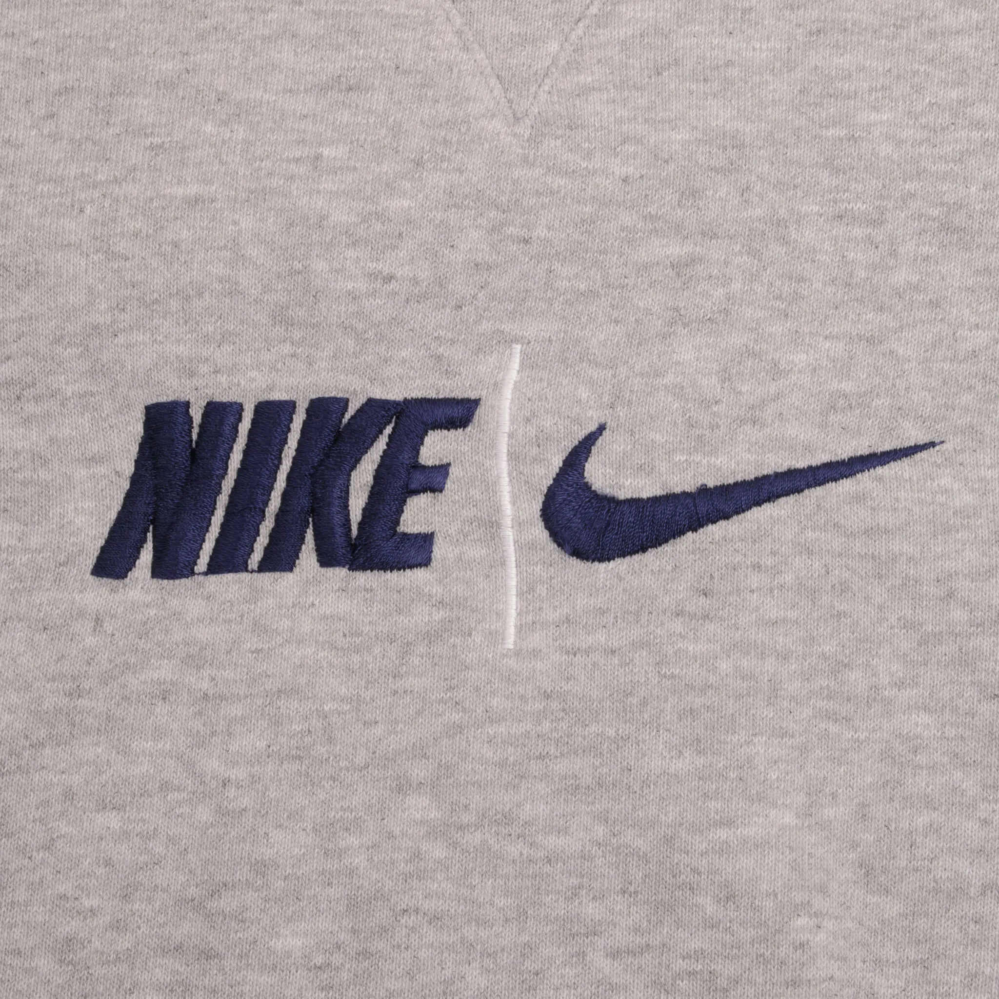VINTAGE NIKE SPELLOUT SWOOSH GREY SWEATSHIRT 1990S SIZE LARGE