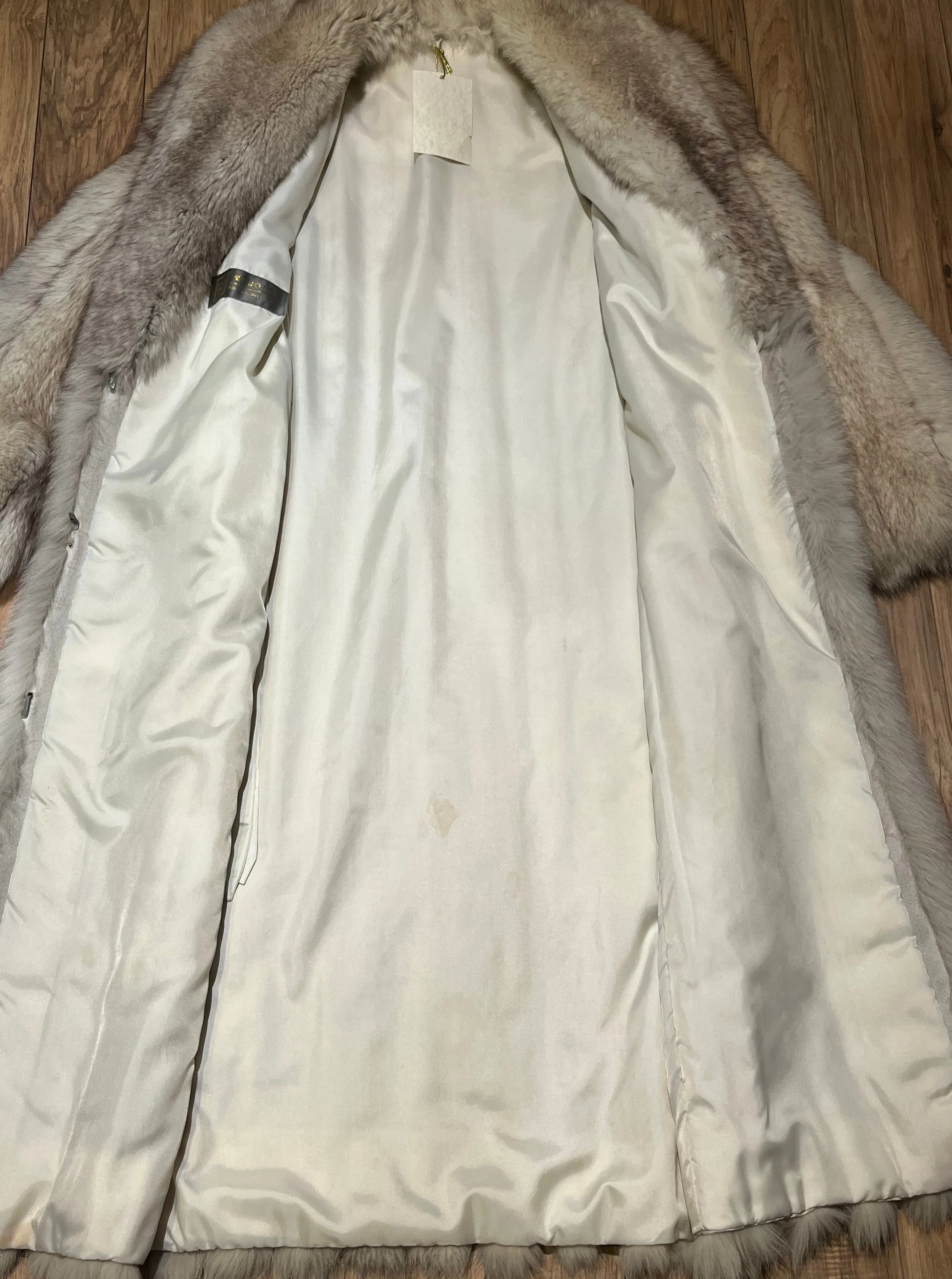 Vintage Saga Fox Royal Genuine Blue Fox Fur Coat, Size 10