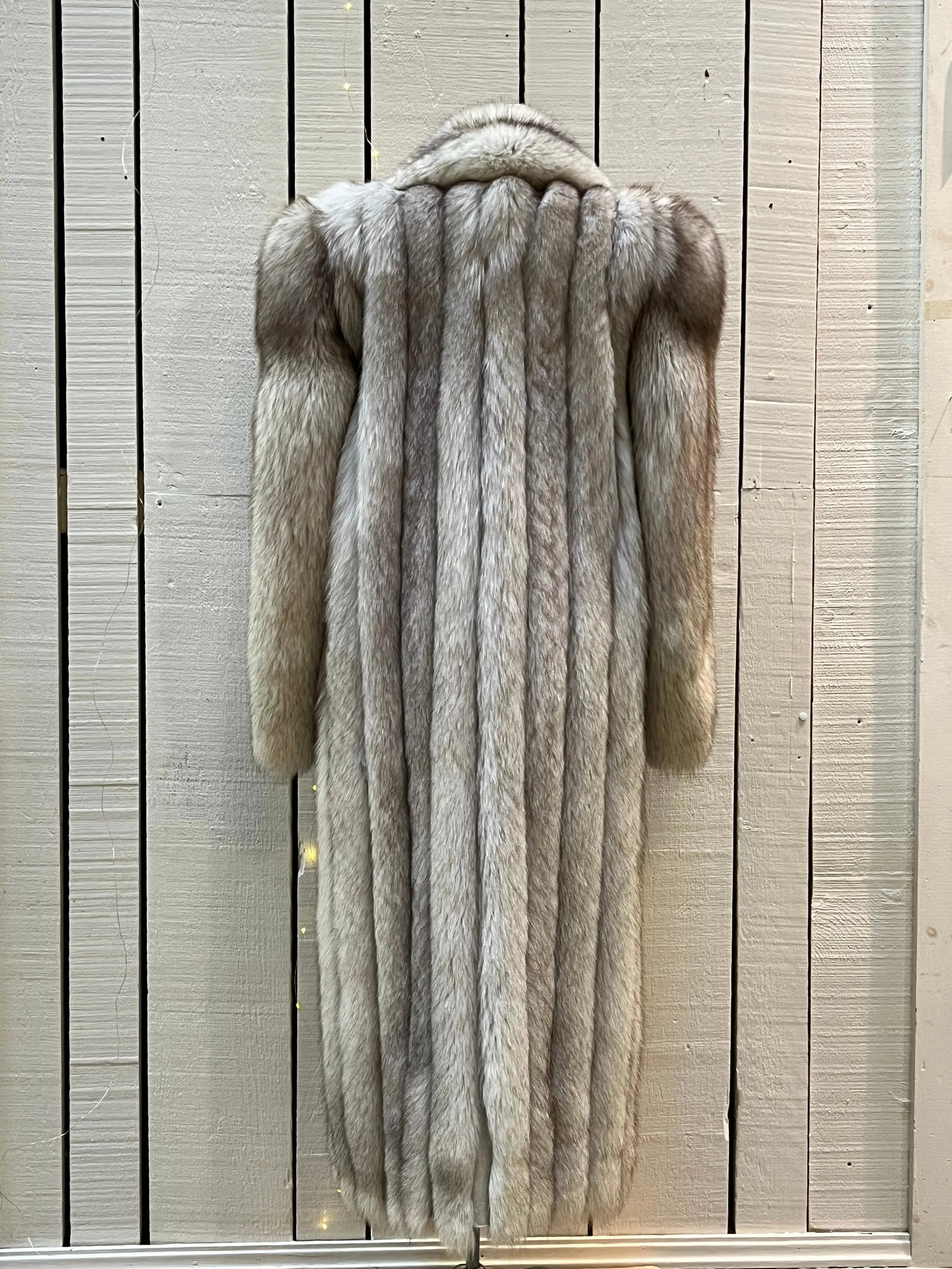 Vintage Saga Fox Royal Genuine Blue Fox Fur Coat, Size 10