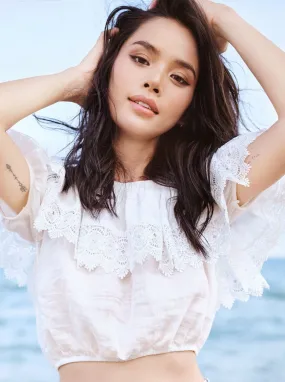 White Linen Off Shoulder Top