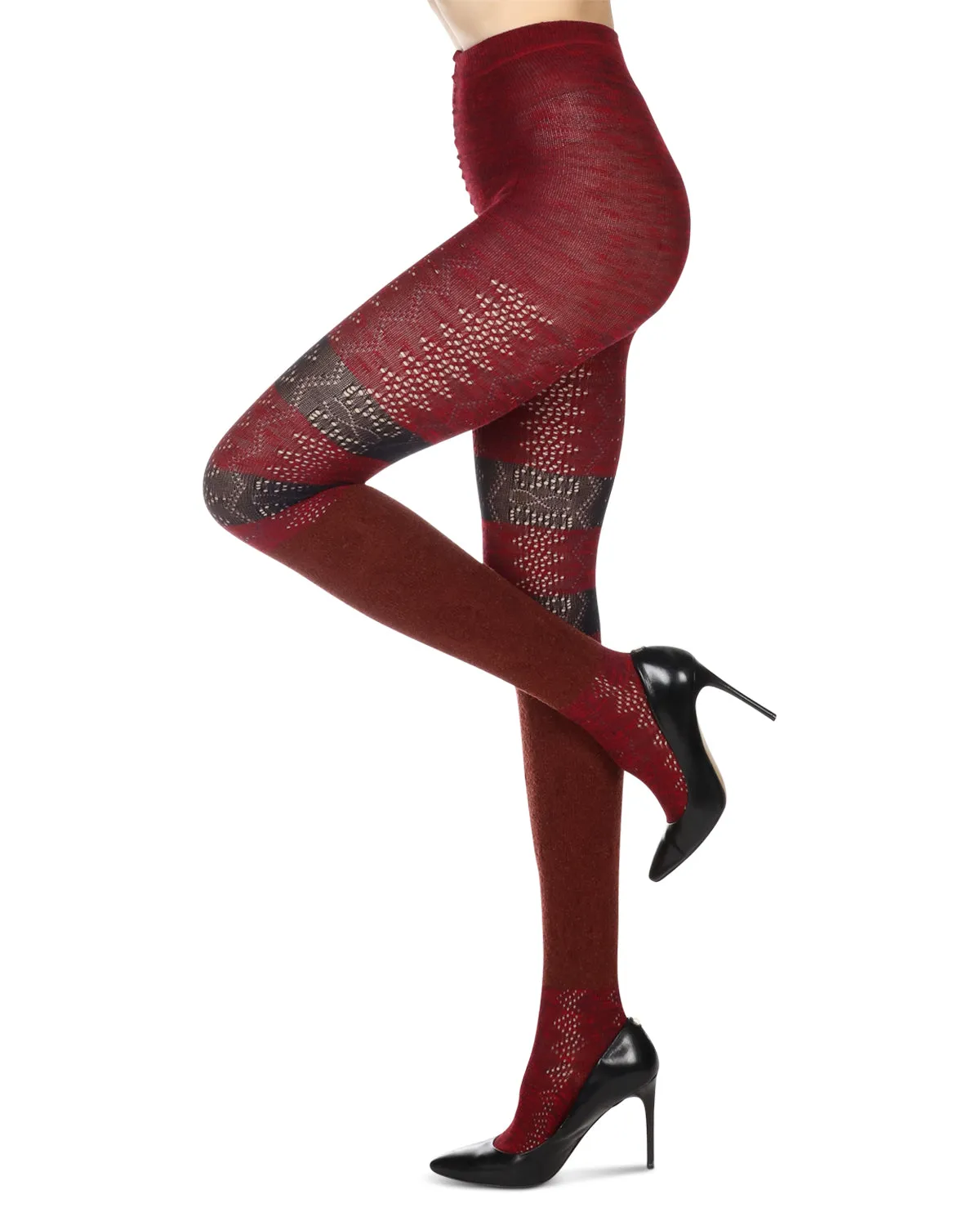 Women's Stripe Slouched Cotton Blend Sweater Tights