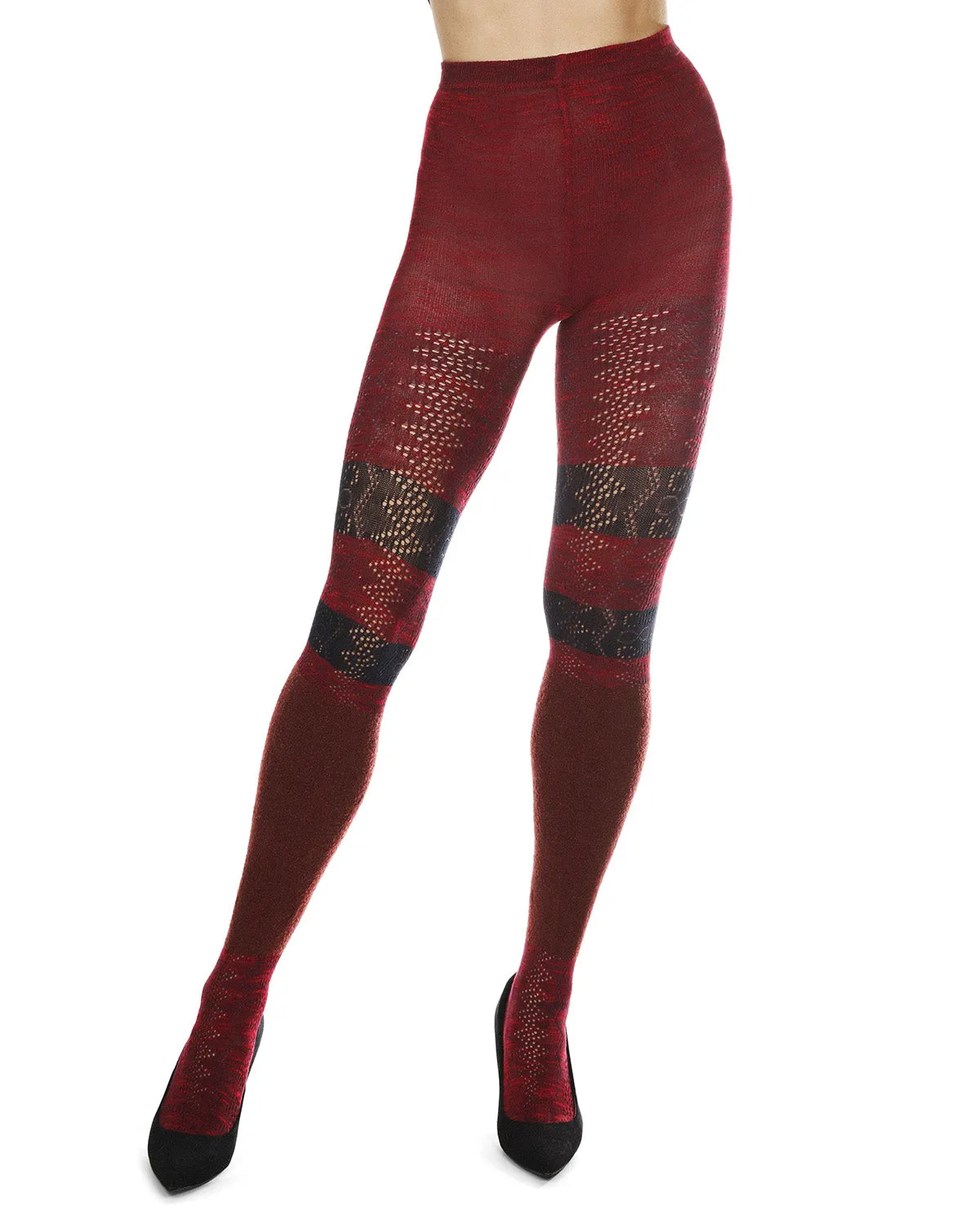 Women's Stripe Slouched Cotton Blend Sweater Tights