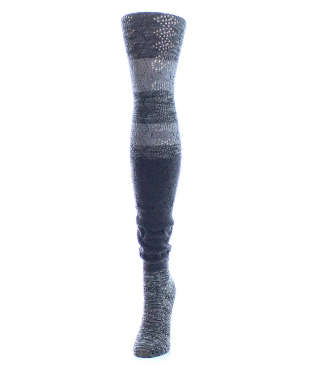 Women's Stripe Slouched Cotton Blend Sweater Tights