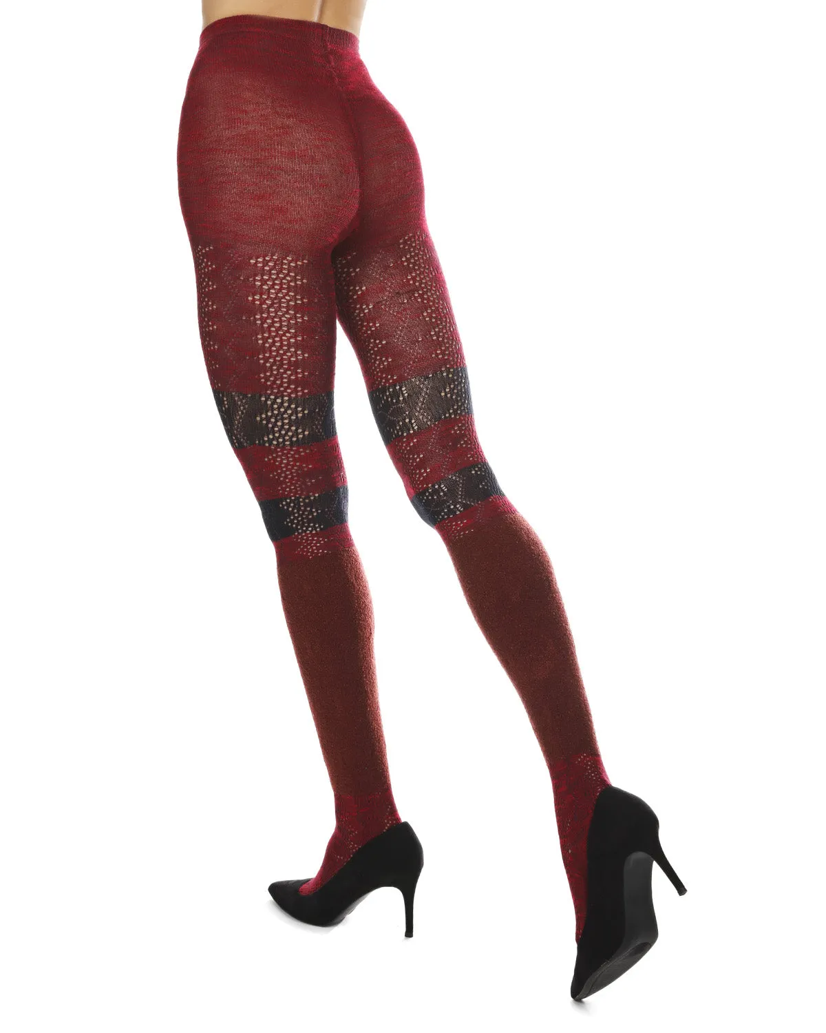 Women's Stripe Slouched Cotton Blend Sweater Tights