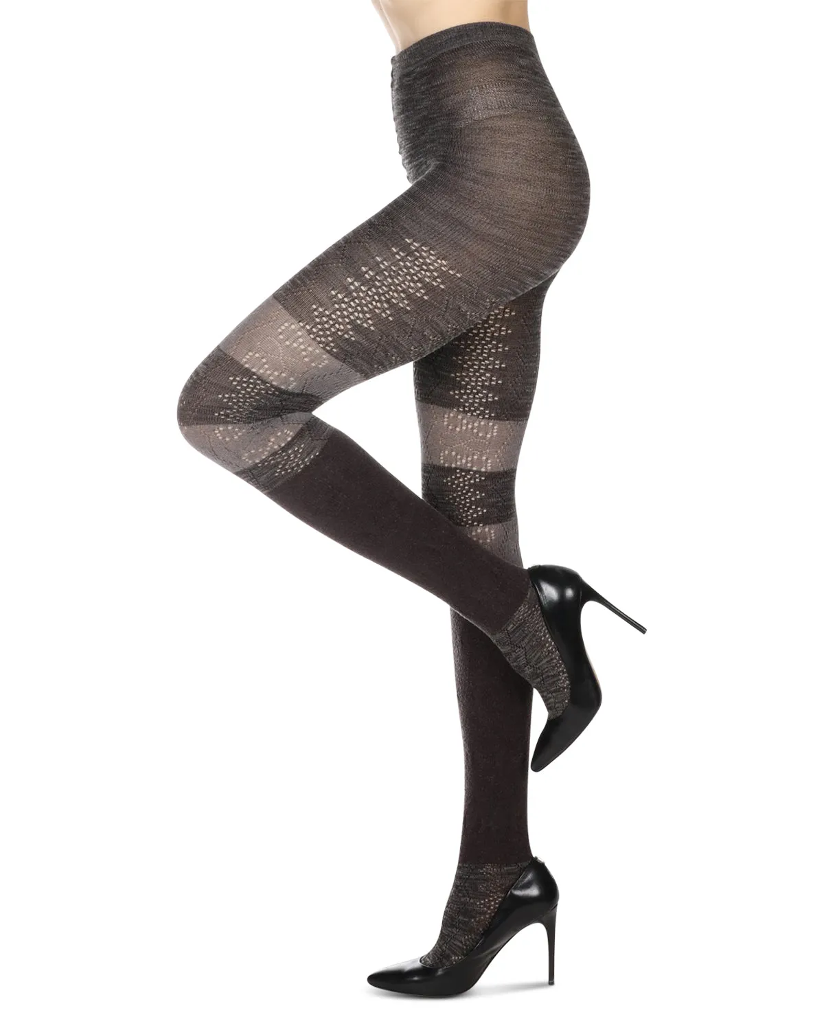 Women's Stripe Slouched Cotton Blend Sweater Tights