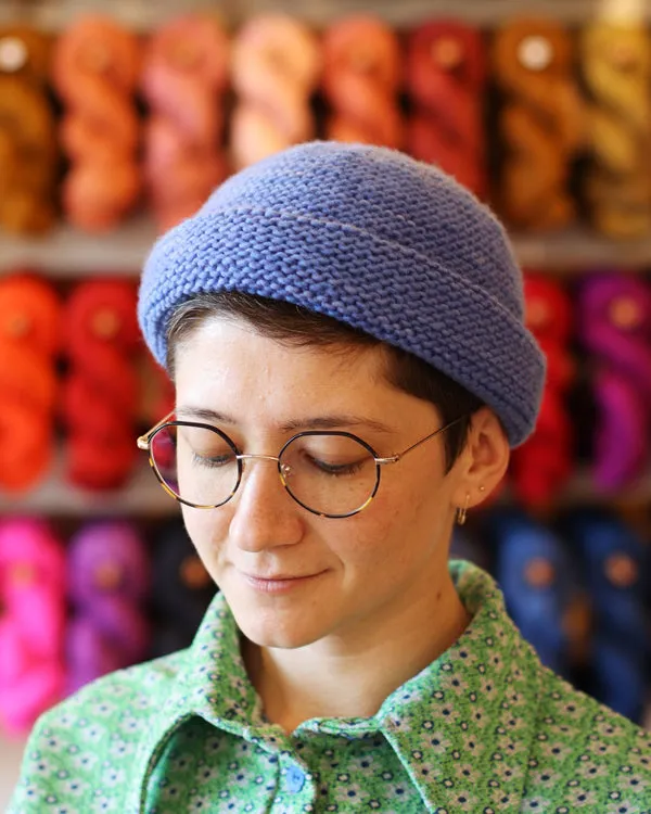 Worsted Flat Garter Hat Knitting Pattern