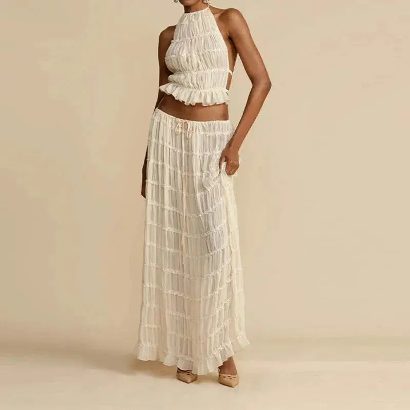 Zelisse – Lace-up accents – Maxi set