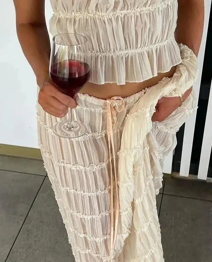 Zelisse – Lace-up accents – Maxi set